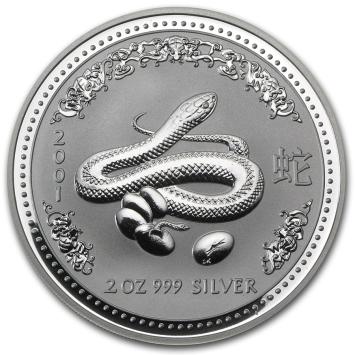 Australië Lunar 1 Slang 2001 2 ounce silver